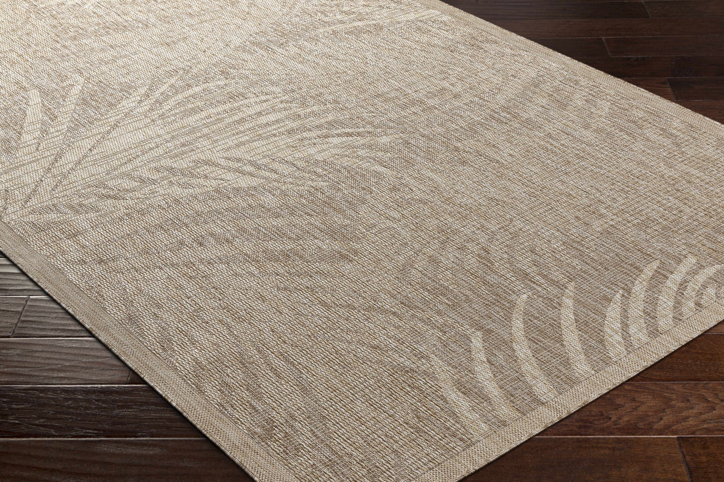 Jens Coastal Outdoor Area Rug – Tan, Cream & Light Beige | Machine-Woven in Turkey